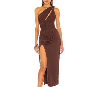 NWT DUNDAS x REVOLVE Kate Midi Dress in Brown S
